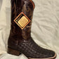 Men's Brown Checkered Pattern Boot