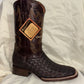 Men's Brown Checkered Pattern Boot