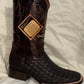 Men's Brown Checkered Pattern Boot