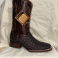 Men's Brown Checkered Pattern Boot