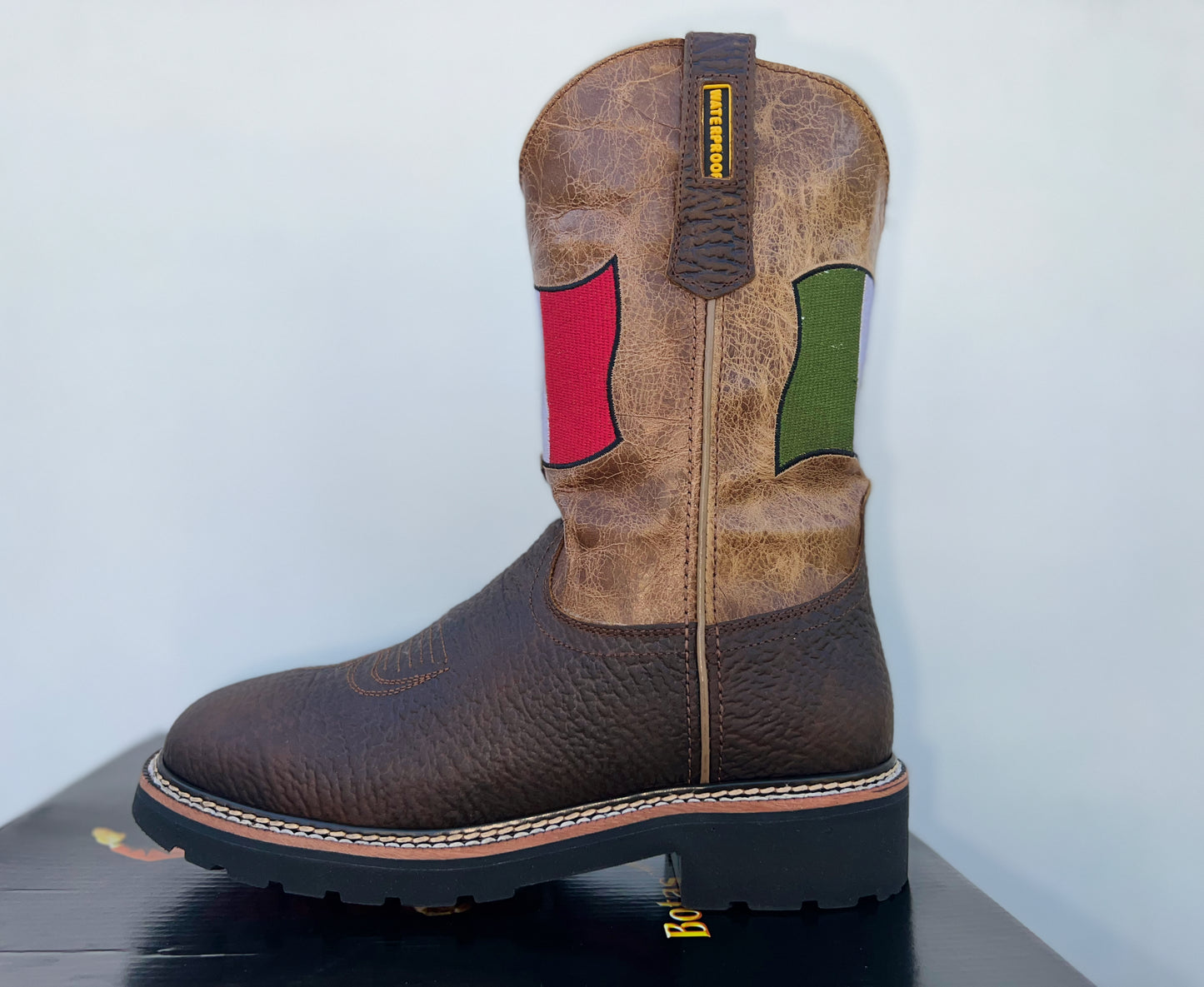 Mexican Flag Water Proof Work Boot